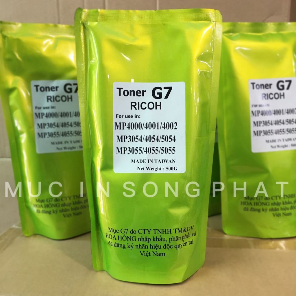 Mực gói Ricoh G7 bao xanh 500G dùng cho máy Ricoh MP 4000/4001/4002/ MP 3054/4054/5054/ MP 3055/4055/5055