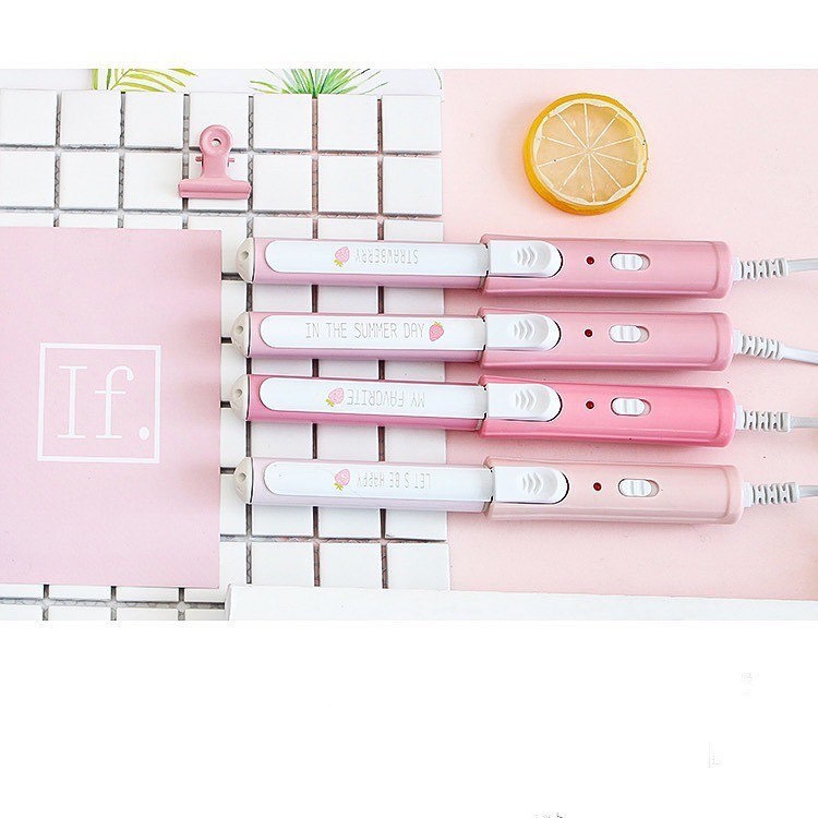 Máy Uốn Tóc Dâu Hồng Và Mắt Ngủ