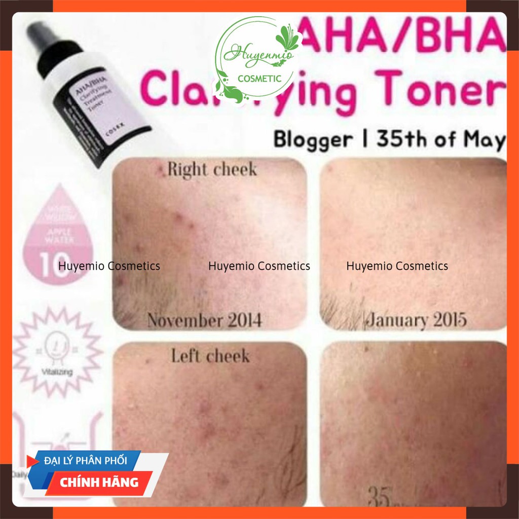 Nước cân bằng chứa AHA/BHA Clarifying Treatment Toner Cosrx -Huynmio