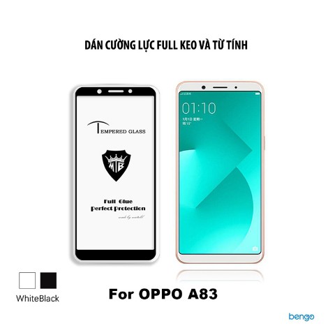 Cường lực oppo A83 full màn full keo không chấm li ty