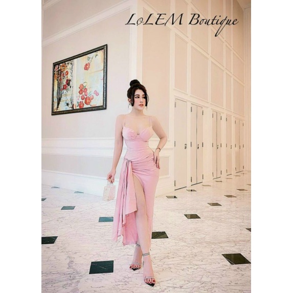 Đầm maxi cúp ngực xẻ tà