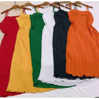 Đầm Maxi Dập Ly Voan Lụa