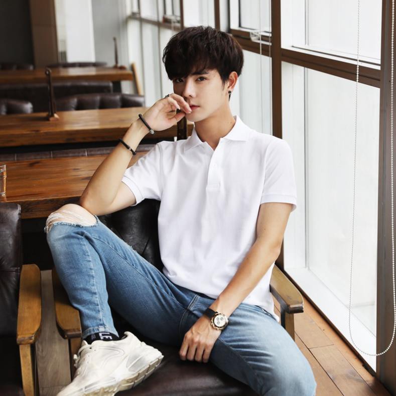 Áo Thun Ngắn Tay Polo Nam Cổ Bẻ Dáng Body Trơn Thấm Hút Mồ Hôi Phong Cách Hàn Quốc Leaf.House PL01 ྇