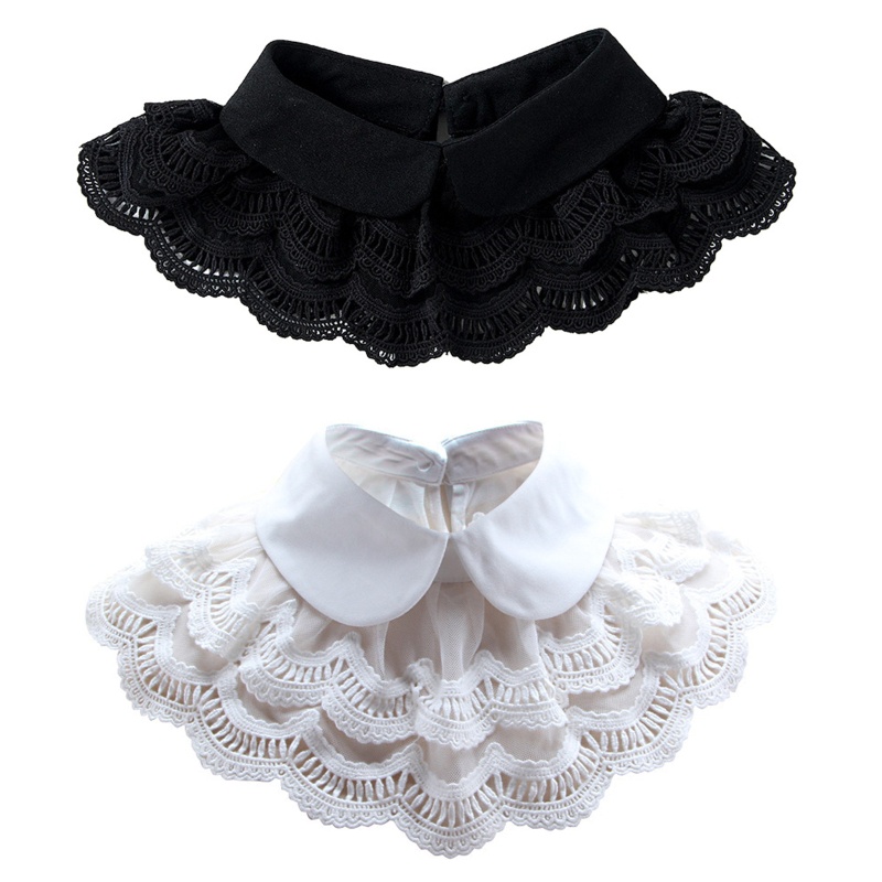 Cổ Áo Rời Chiffon Phối Ren Hai Lớp Thời Trang Dành Cho Nữ