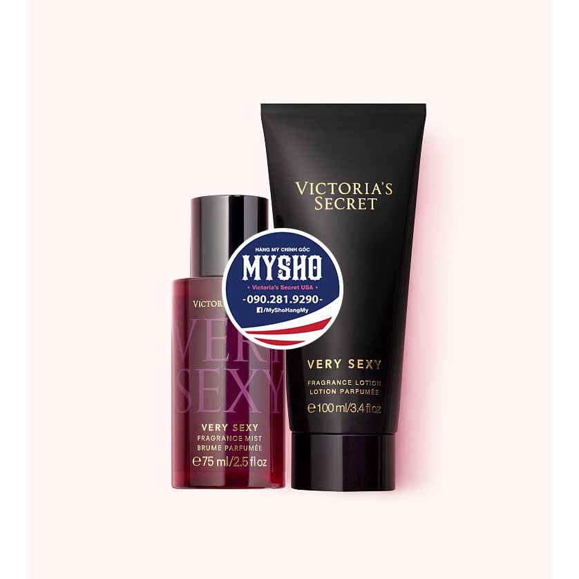 [Mist 75ml + Lotion 100ml] Bộ nước hoa toàn thân Very Sexy - Hàng nhập Victoria's Secret