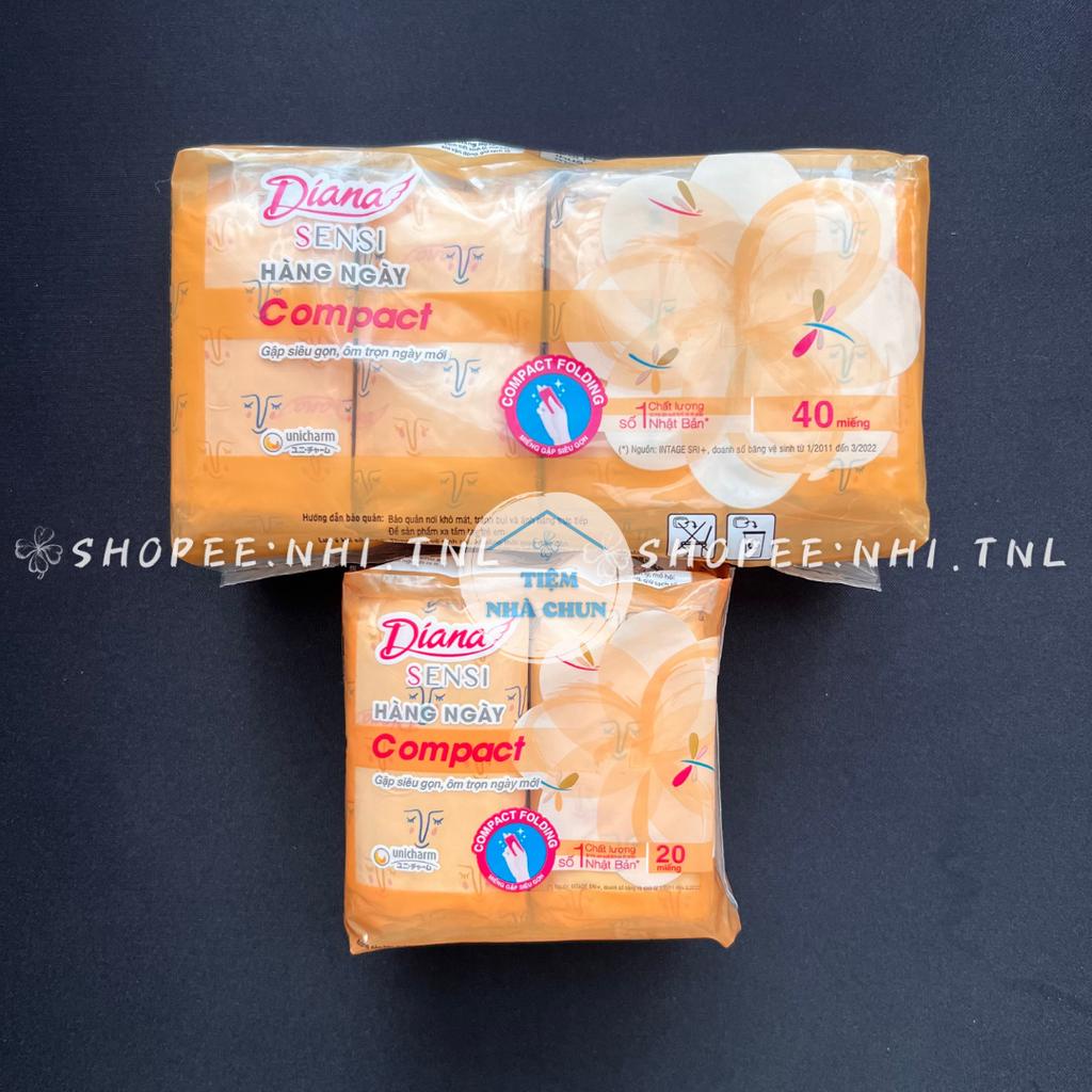 - Gói 20 Miếng/ Gói 40 Miếng 15.5cm - Băng Vệ Sinh Hàng Ngày Diana Sensi Compact  - NHI.TNL