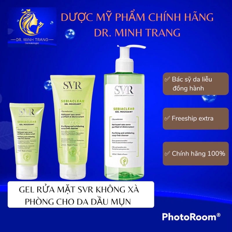Sữa rửa mặt không có xà phòng & loại bỏ tế bào da chết SEBIACLEAR Gel Moussant SVR 400ml