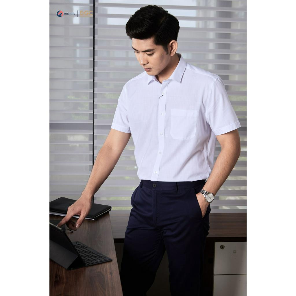 Áo sơ mi ngăn tay nam DGC - SASNBB30M dáng suông, chất liệu thoáng mát, thấm hút mồ hôi