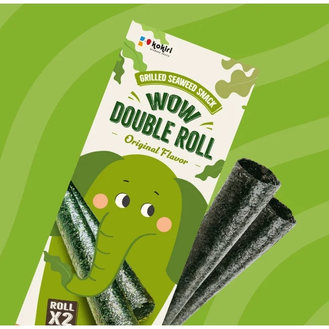 Snack rong biển Con Voi Wow Roll Kokiri 2.5g, 5g