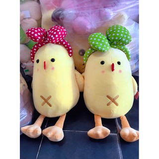 GẤU BÔNG CON GÀ ĐEO BĂNG ĐÔ 45cm Cao Cấp,Chất Miniso Mềm Nhũng