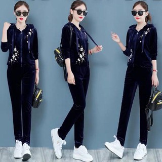 Bộ thể thao nữ chất Nhung Lụa hàng Quảng Châu