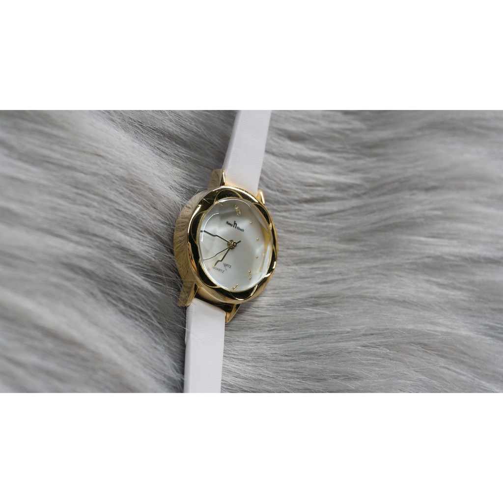 [CÓ VIDEO - ẢNH THẬT] Đồng hồ nữ Keep In Touch 8008 dây da mặt tròn đa giác | BigBuy360 - bigbuy360.vn