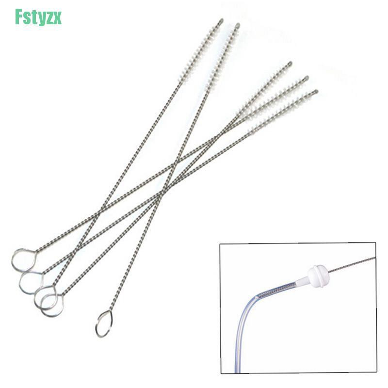 Fstyzx New 1 pcs Stainless Steel Nylon Straw Cleaning Cleaner Drinking Straws 17cm Brush