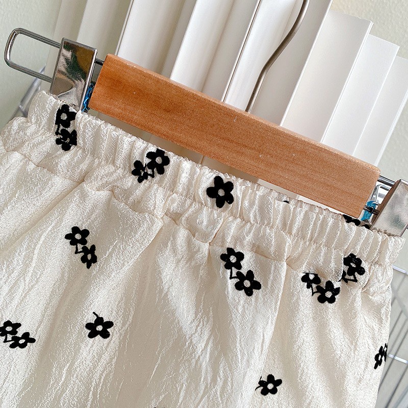 Paulababy Bộ Áo Thun Tay Ngắn Kèm Chân Váy Thời Trang Mùa Hè Dành Cho Bé Gái