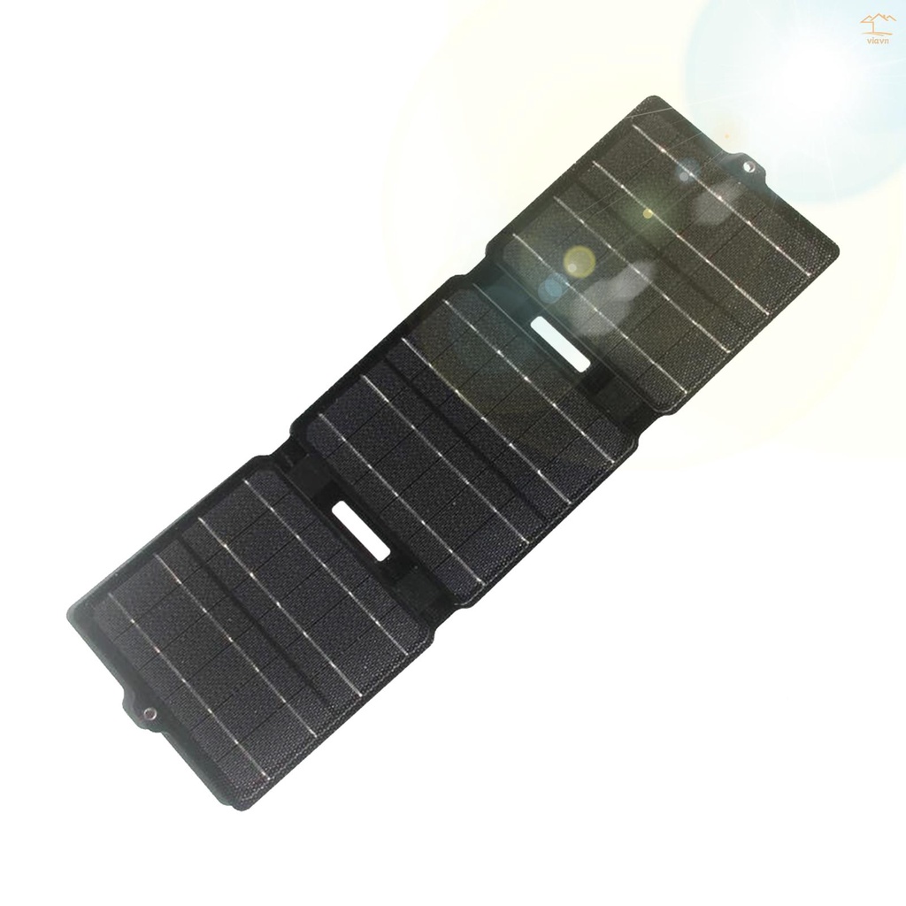 Cục Sạc Năng Lượng Mặt Trời 15W Hai Cổng USB Chống Nước Nhỏ Gọn Cho Điện Thoại/Máy Tính Bảng/Laptop