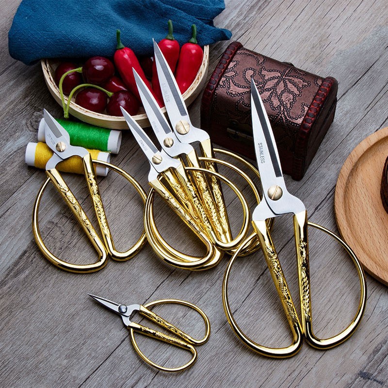 4 Kích thước bằng thép không gỉ Cổ kéo Công cụ may Dụng cụ may kim kéo Kéo thủ công cổ điển Kéo cho nghề may vá và thủ công mỹ nghệ