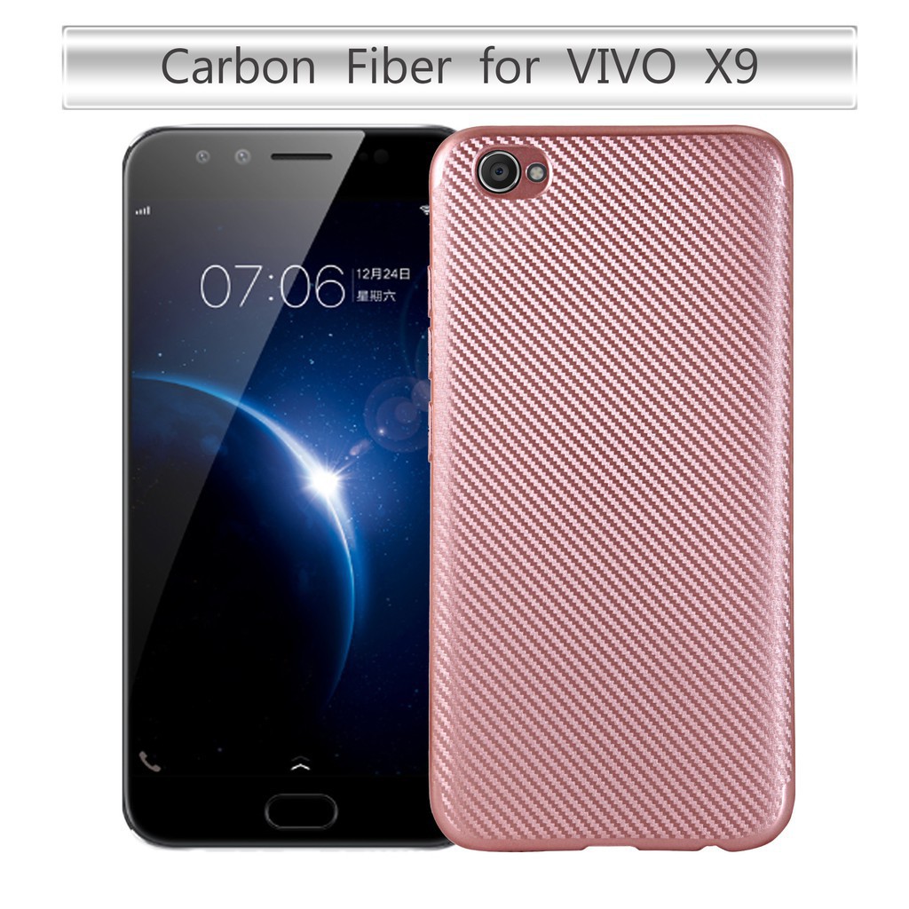 VIVO X9 Case Luxury Stripes Carbon Fiber Soft TPU