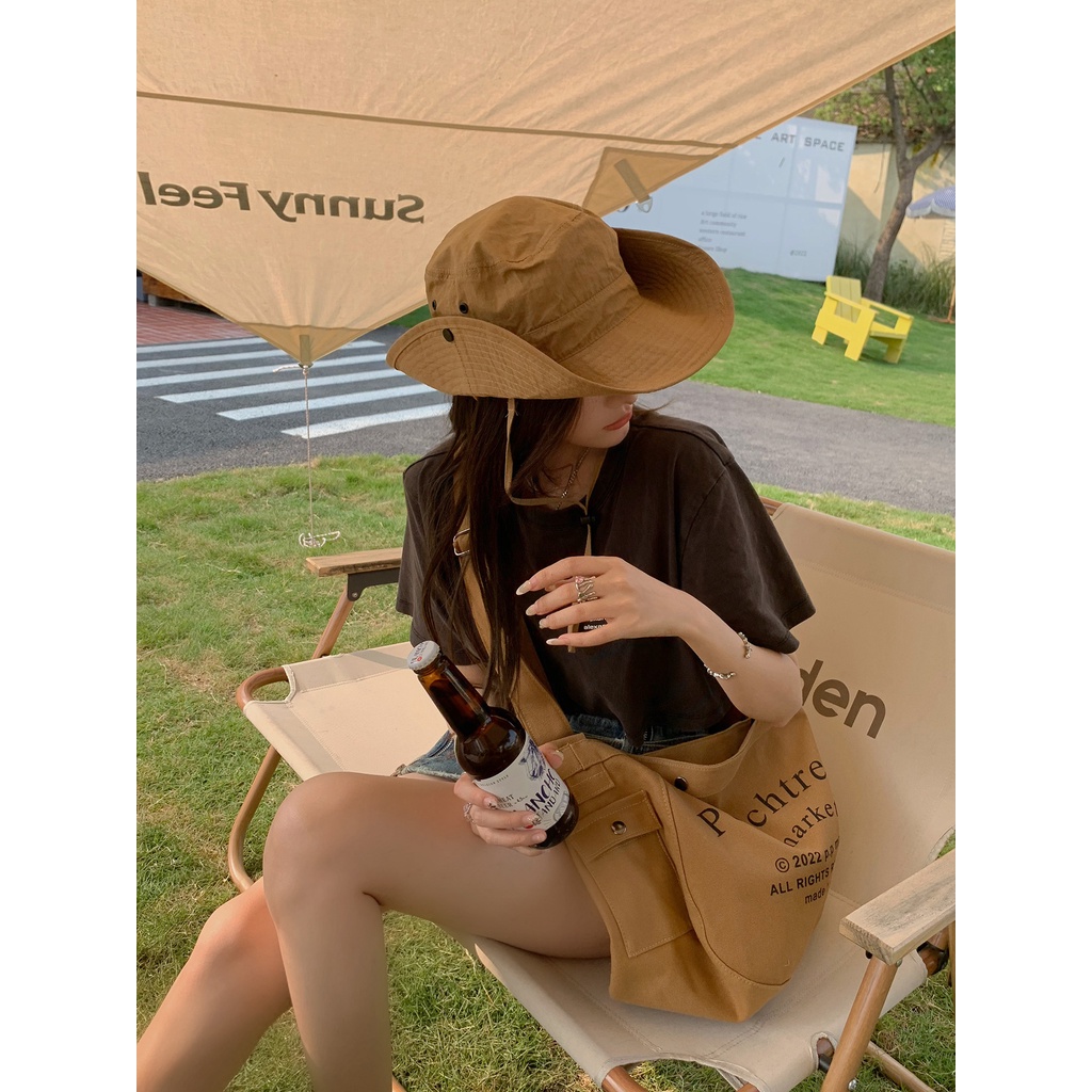 Nón Tai Bèo Vải Mỏng Thoáng Khí Phong Cách Cao Bồi Phương Tây Thời Trang Mùa Hè Cho Nữ