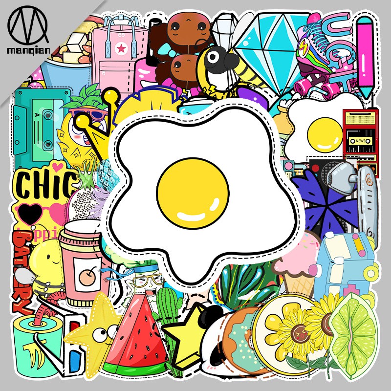 Bộ 53 Miếng Dán Trang Trí Chống Thấm Nước Họa Tiết Nổi Bật MÃ ST2142