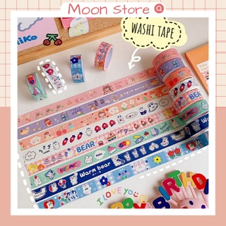 Cuộn băng washi tape họa tiết hoạt hình dễ thương