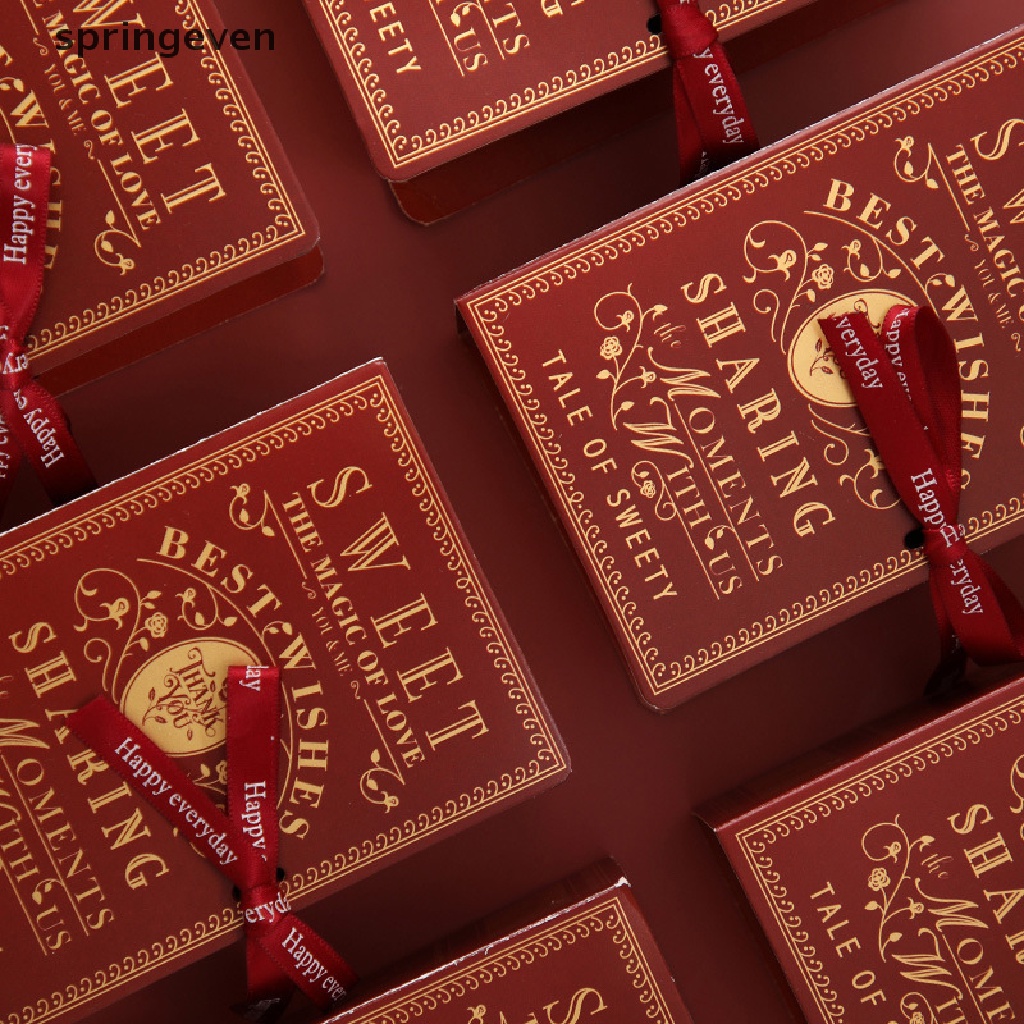 Hộp Đựng Kẹo Hình Cuốn Sách Đơn Giản Sáng Tạo Với Dây Ruy Băng Cho Tiệc Tùng