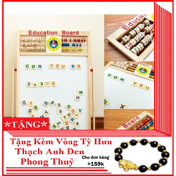 BẢNG HỌC 2 MẶT CÓ BỘ SỐ VÀ CHỮ CÁI GẮN NAM CHÂM [BẢNG GỖ]