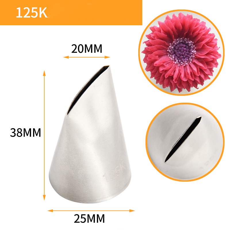 Đui bắt bông kem tạo hình hoa hồng 124K/# 125K/ # 126K bằng thép không gỉ
