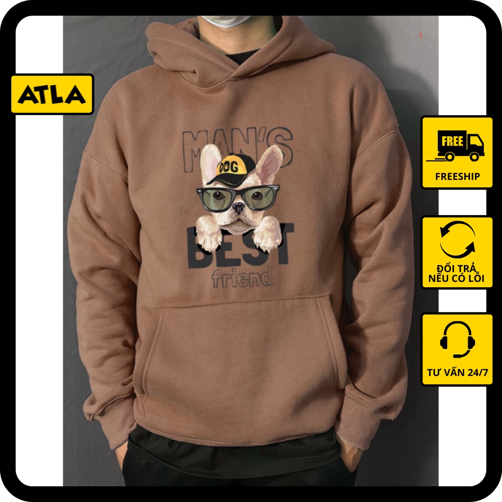 Áo Hoodie Man’s Dog Best Friend Unisex đôi form rộng nam nữ vải Nỉ Bông - TDA1