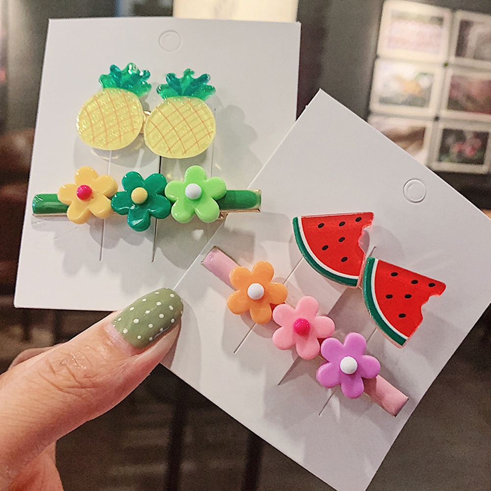 Set 2 Kẹp Tóc Hình Trái Cây Xinh Xắn Cho Bé Gái