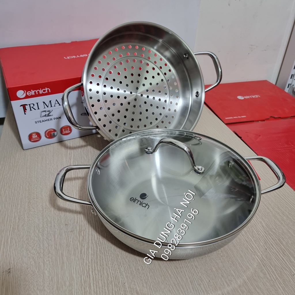Nồi Chảo Hấp Inox Elmich Trimax Czech 3832 28cm