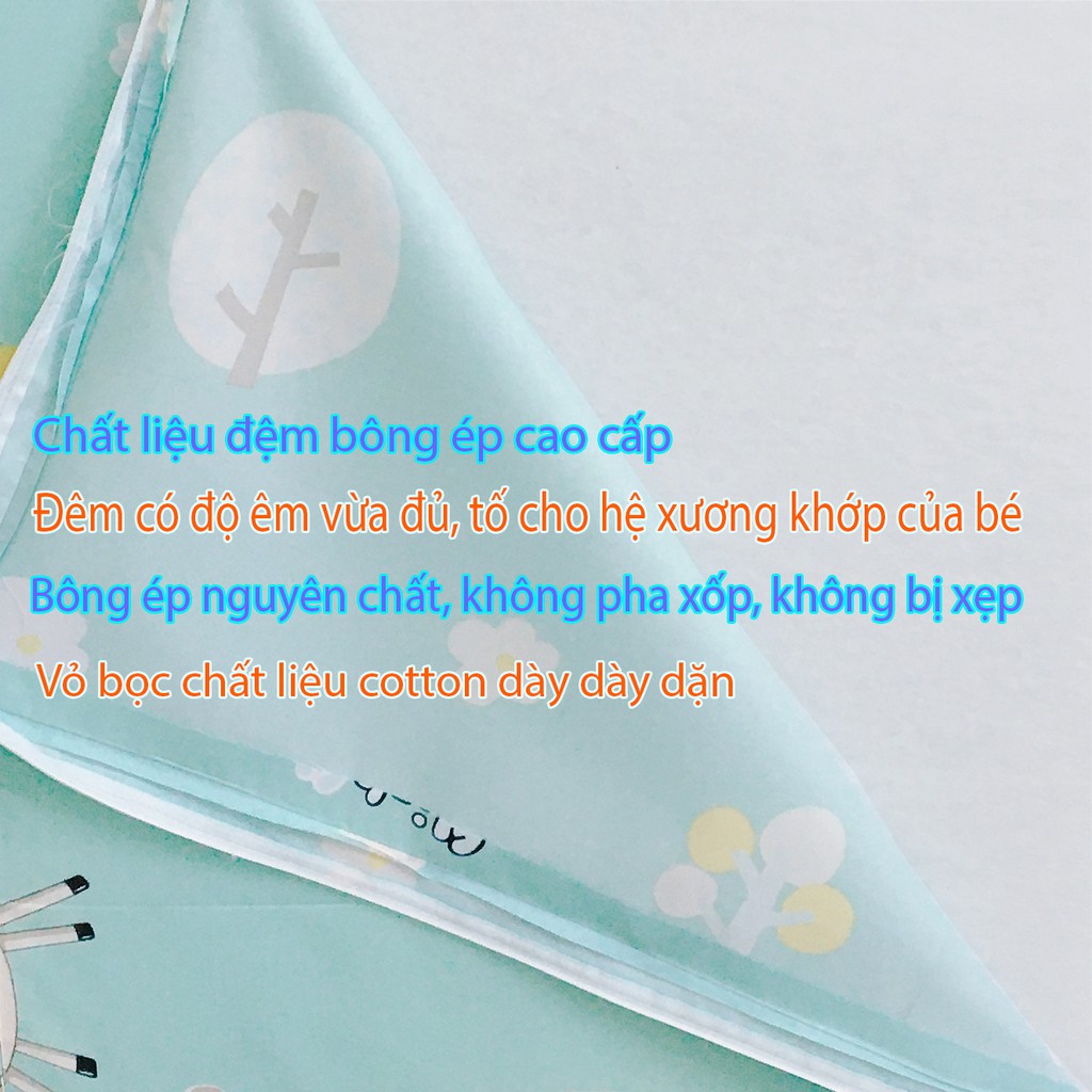 Đệm Cũi Chất Liệu Bông Ép Tự Nhiên Cao Cấp Đệm Trứng Mát Xa Cho Bé Được Cải Tiến Giúp Bé Thư Giãn