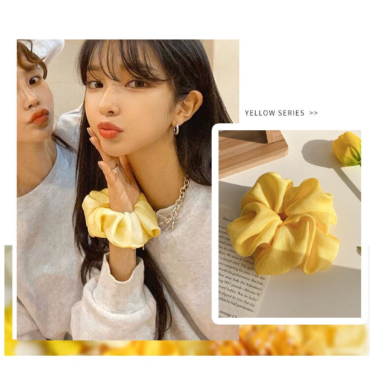 1 Chiếc Dây Buộc Tóc Tones Màu Vàng Màu Sắc Xinh Xắn Thời Trang Cho Nữ