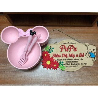[FREE SHIP _99k] Bộ bát dĩa micky lúa mạch tập ăn dặm cho bé