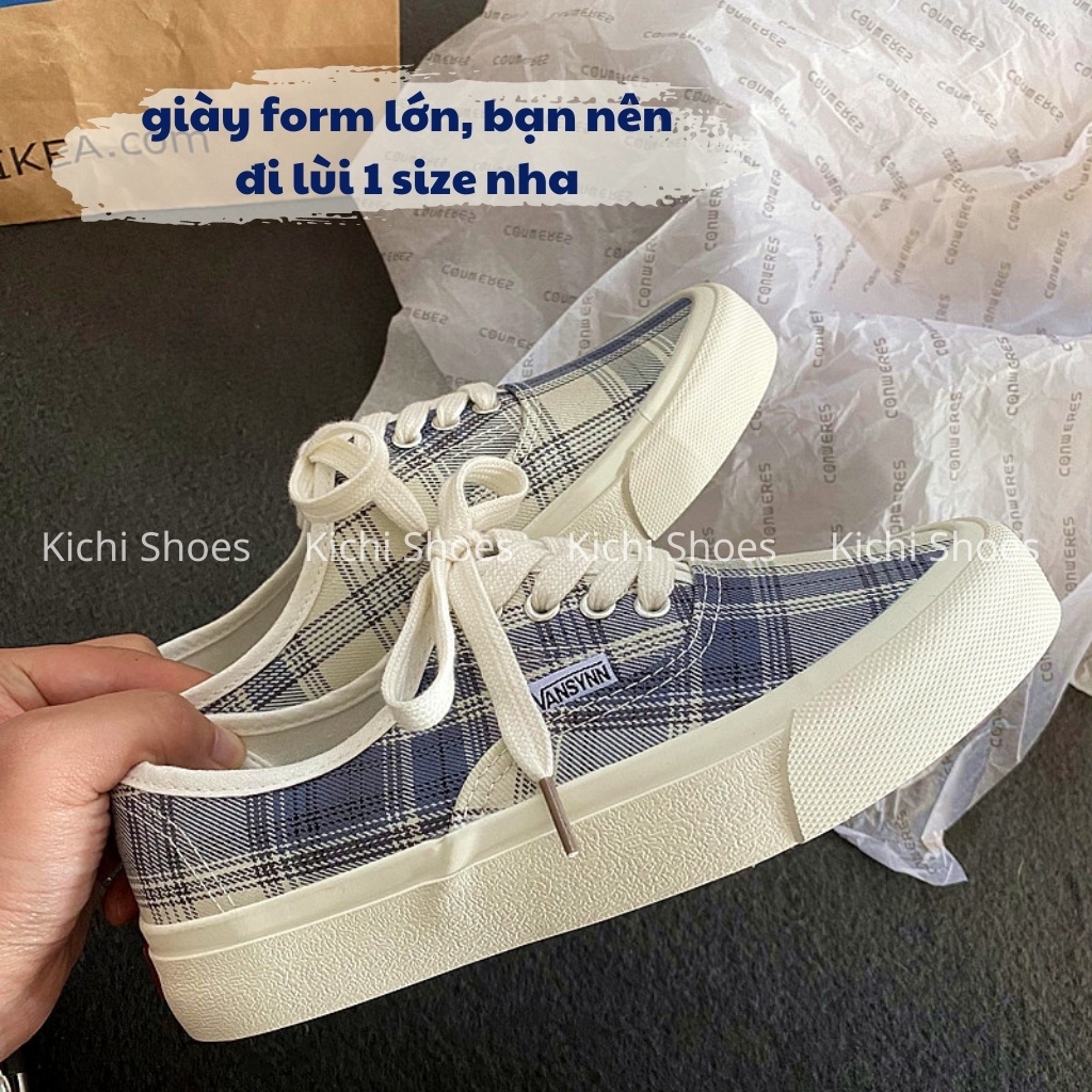 Giày vải canvas cổ thấp đế bằng phong cách Ulzzang cho nữ - Kichi Shoes mã JL6920