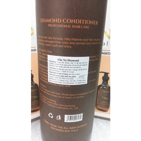 Dầu Gội Xả Diamond mọc tóc phục hồi tóc hư tổn 500ml và 1000ml/1chai