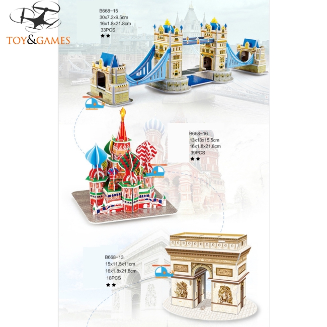 Đồ chơi lắp ráp mô hình công trình kiến trúc 3d tùy chọn kiểu dáng dành cho bé