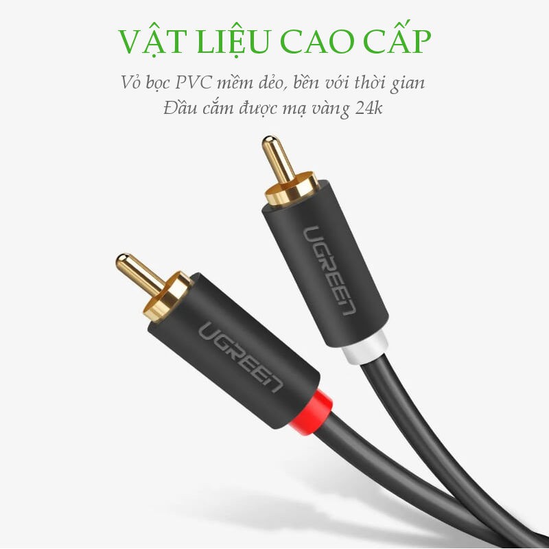 Cáp Audio 2 đầu RCA (hoa sen) chính hãng UGREEN AV104