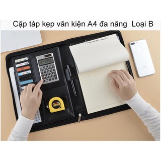 Cặp tài liệu kẹp văn kiện A4 đa năng có ngăn đựng máy tính bỏ túi và thẻ tín dụng - The Royal's Furniture