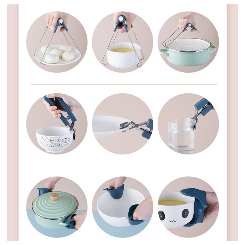 Set 4 Dụng Cụ Nhấc Nồi Bằng Silicon Chịu Nhiệt Tiện Dụng