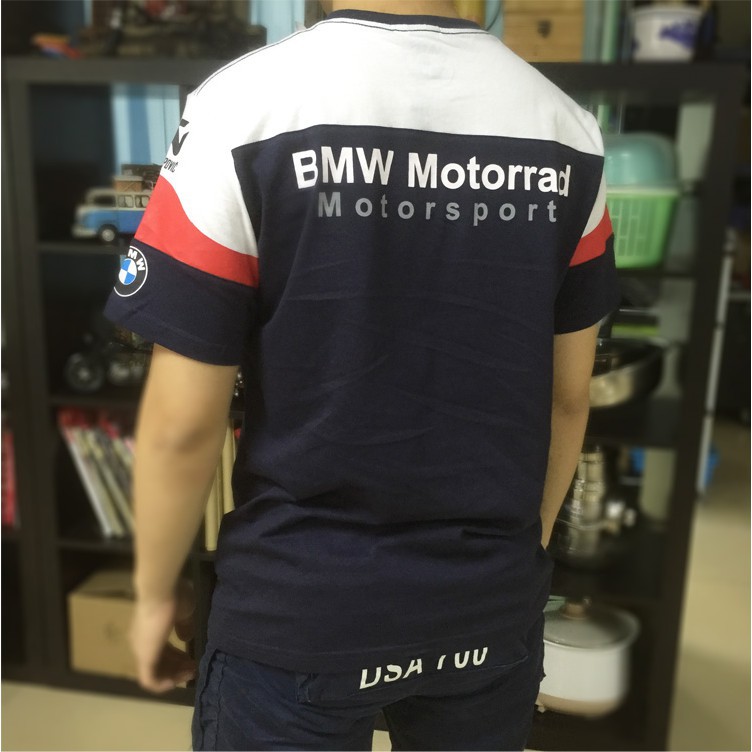 Áo thun ngắn tay in logo xe mô tô BMW