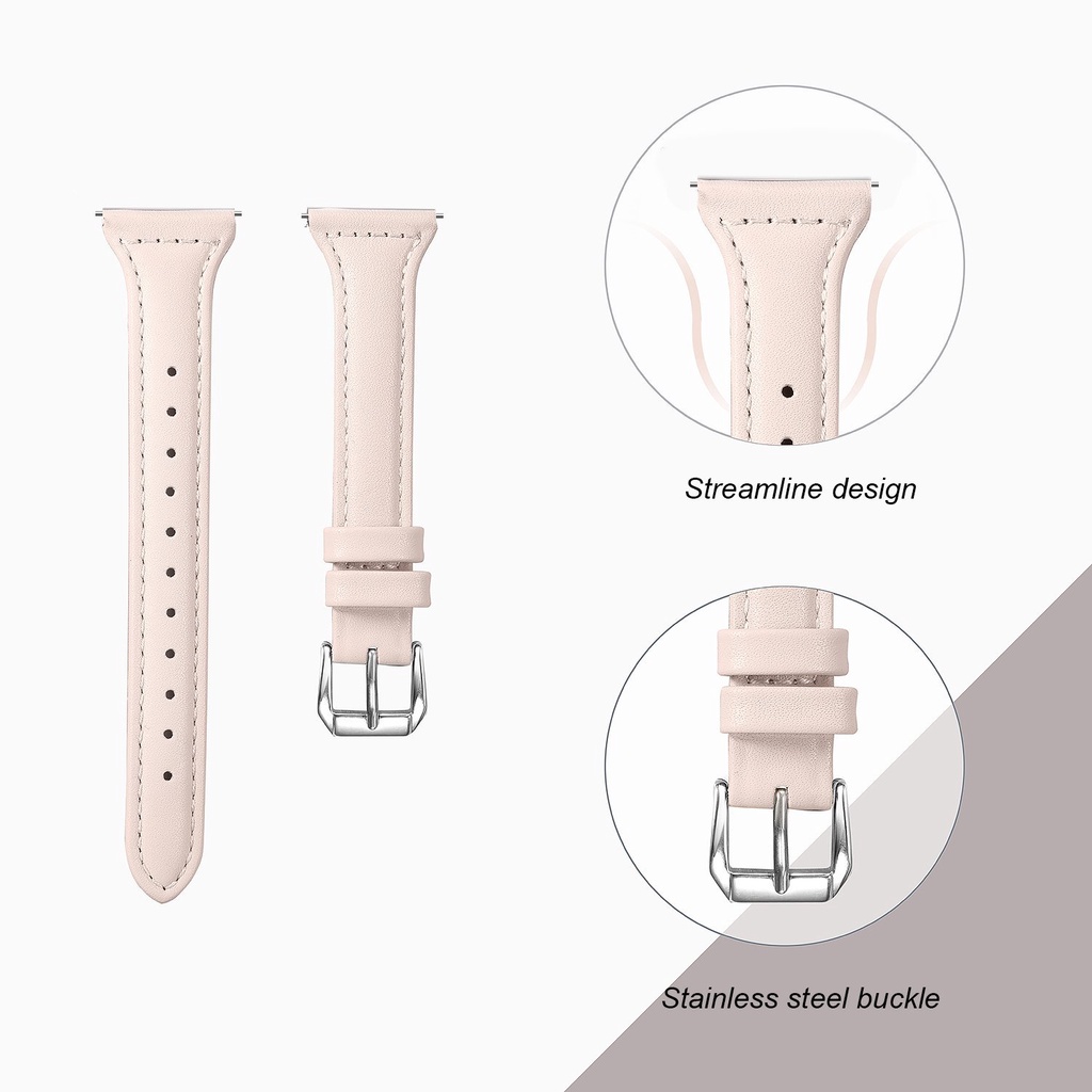 Strap Slim Leather Band for Samsung Galaxy Watch Active 2 / Watch3 41mm / Watch 42mm / Gear sport S4