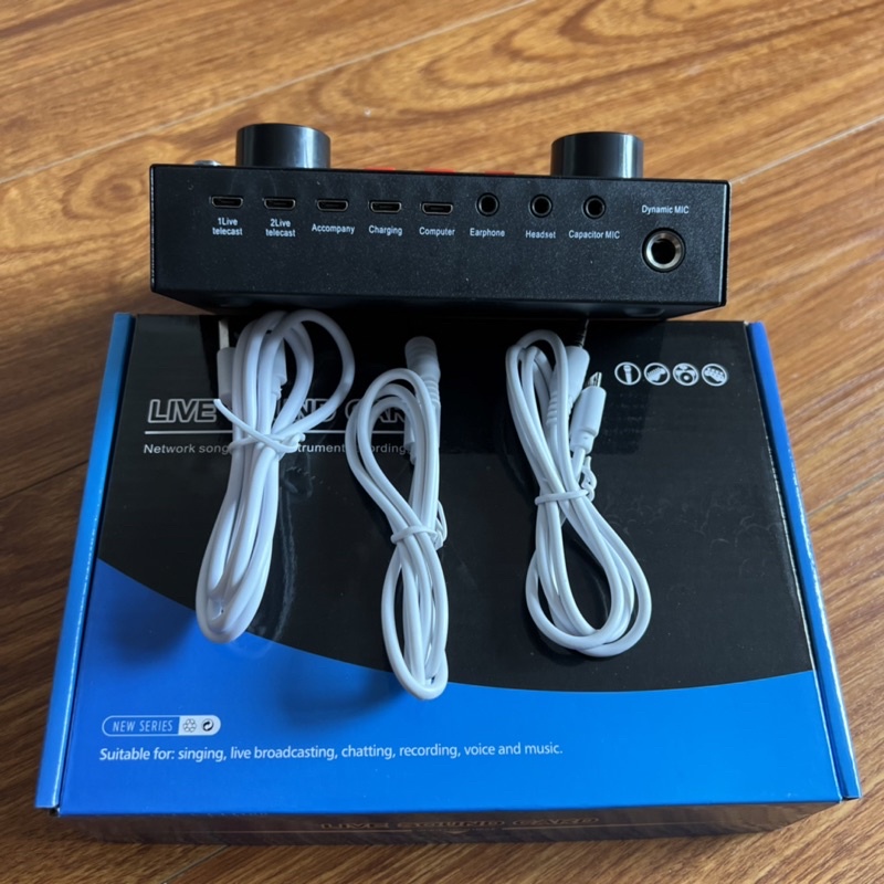 Sound Card Thu Âm online, Livestream, Hát Karaoke V8 V8S - Bluetooth Pin Sạc USB Audio Interface Soundcard Auto Tune