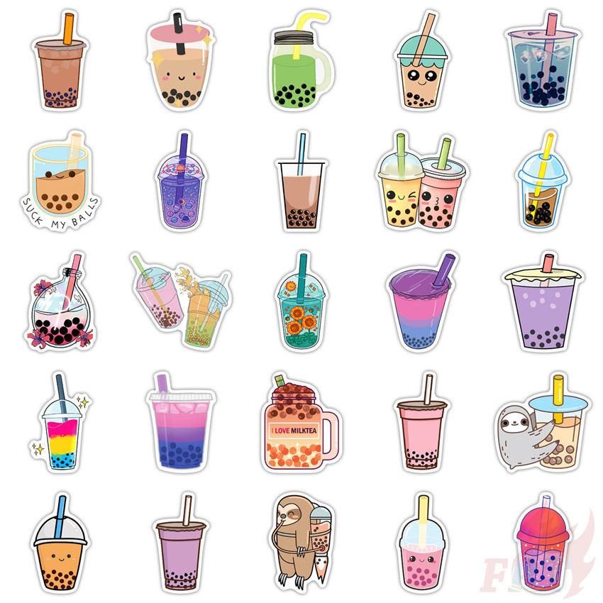 ❉ I Love Drinking Series 03 Pearl Milk Tea Stickers ❉ 50Pcs/Set DIY Fashion Luggage Laptop Skateboard Doodle Decals Stickers