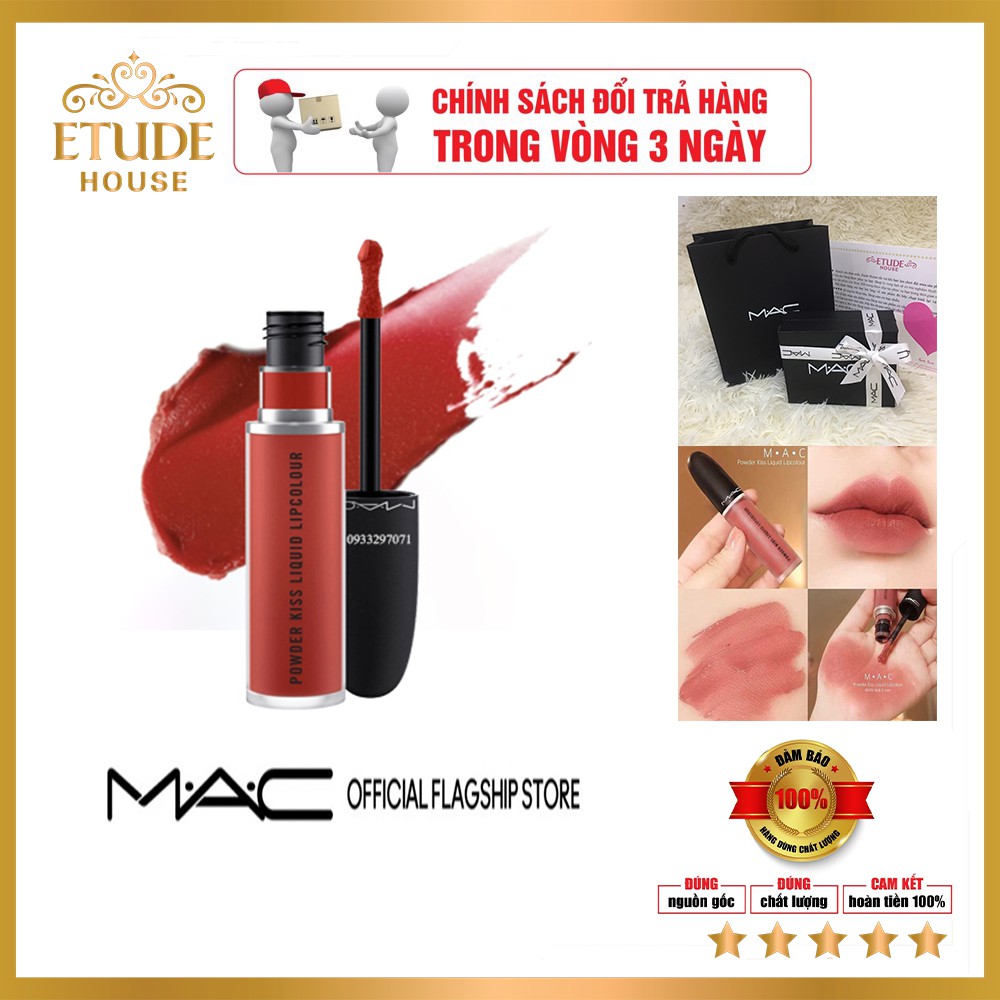 ❤️Hàng Mới về❤️ Chính Hãng Son Mac Kem POWDER KISS LIQUID LIPCOLOUR. Độ chuẩn màu cao, không phụ thuộc nhiều vào nền môi