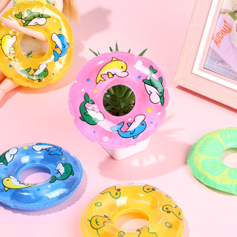 Đồ Chơi Vòng Phao Bơi Mini Họa Tiết Hoạt Hình Nhiều Màu Cầu Vồng Cho Nhà Búp Bê 1/6