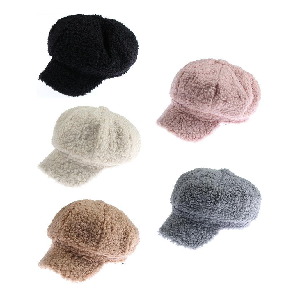 Nón Beret Lông Cừu Mềm Mại Thời Trang Cho Nữ
