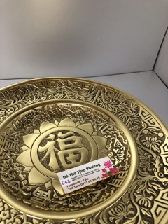 Đĩa thờ bằng đồng chữ phúc