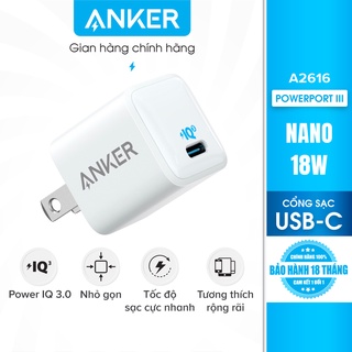 Sạc ANKER PowerPort III Nano 18W 1 cổng USB-C PiQ 3.0 tương thích PD - thumbnail