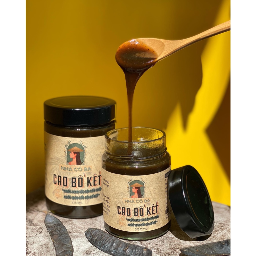 Dầu Gội Bồ Kết thảo mộc - Cao Ủ Bồ Kết cô đặc giúp sạch da đầu mượt ngăn gãy rụng gàu kích thích mọc tóc Nhà Cô Ba