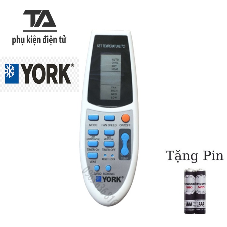 ( Chính Hãng ) Điều khiển điều hòa York - MỚI 100% TẶNG PIN